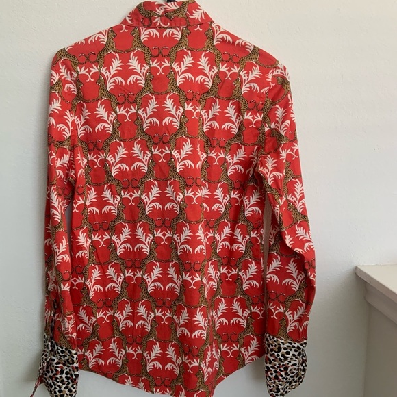 Tizzie Womens Button Down Long-sleeve Jaguar leopard graphic print size M - Picture 8 of 12